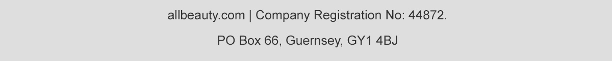 allbeauty.com |  Company Registration No: 44872. PO Box 66, Guernsey, GY1 4BJ